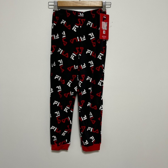 NWT Fila Boys 2 Pair Pyjama Bottoms Fleece Flame Resistant Size 8 Elastic Waist - Picture 4 of 14